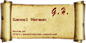 Gansel Herman névjegykártya